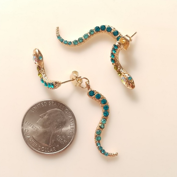 Betsey Johnson Cobra Snake Dangle Jacket Earrings - Picture 8 of 8